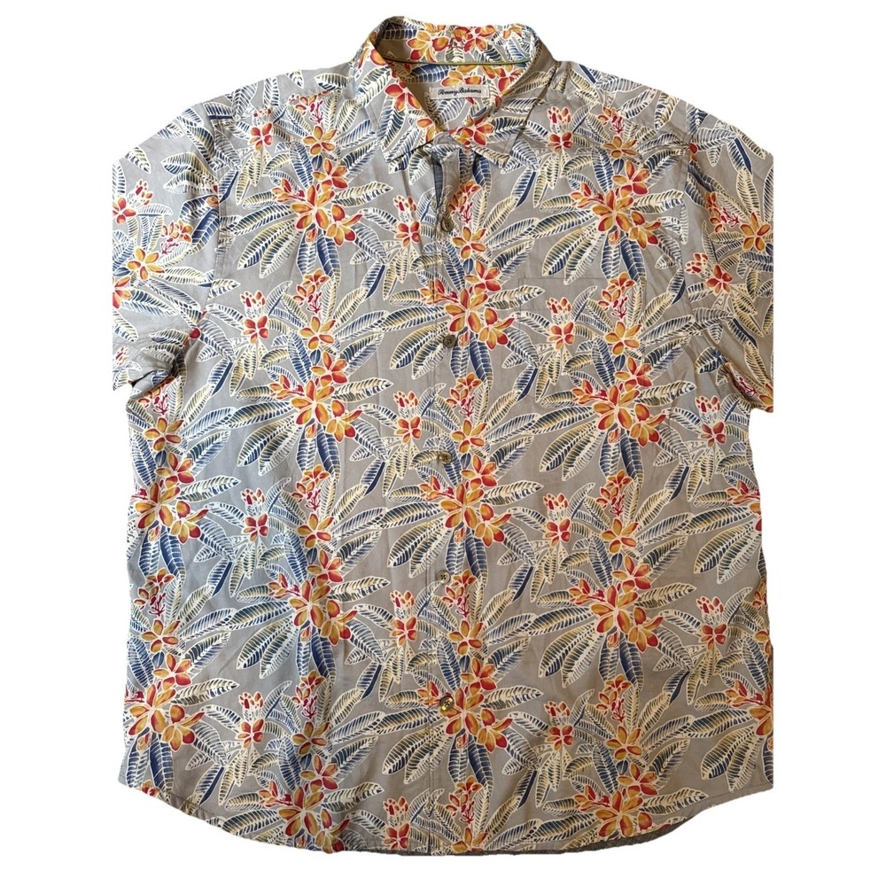 Tommy Bahama Florence Flora Camp Shirt Men XL Multi Silk Blend Hawaii